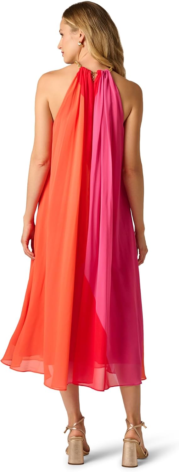 Adrianna Papell Color Block Chiffon Dress