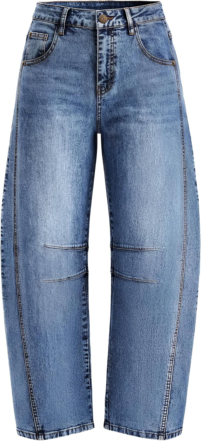 2026 Barrel Jeans for Women Trendy Wide Leg Pants
