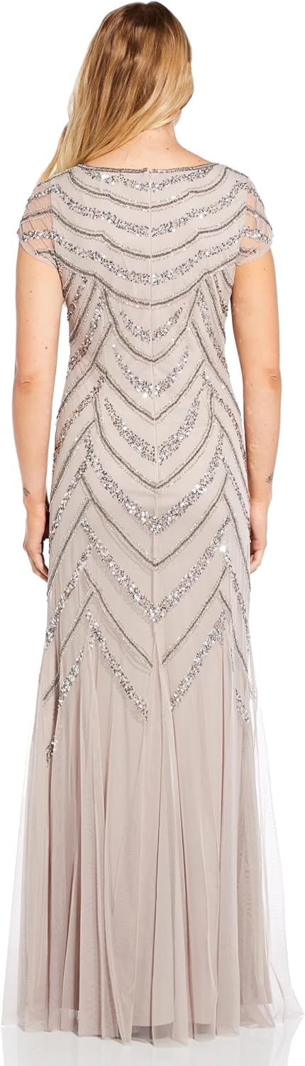 Adrianna Papell Beaded Covered Gown