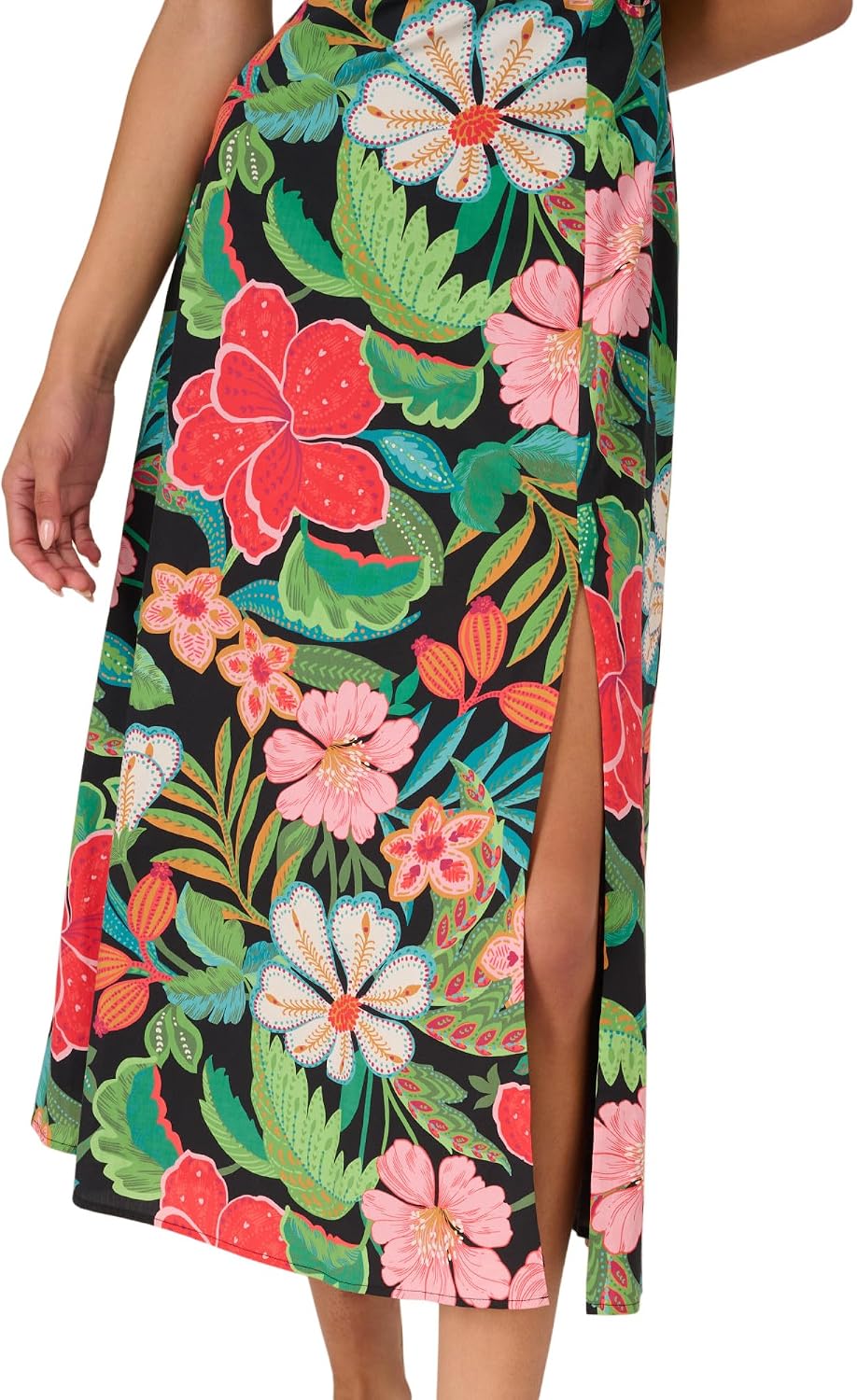 Adrianna Papell 3D Floral Print Midi Dress