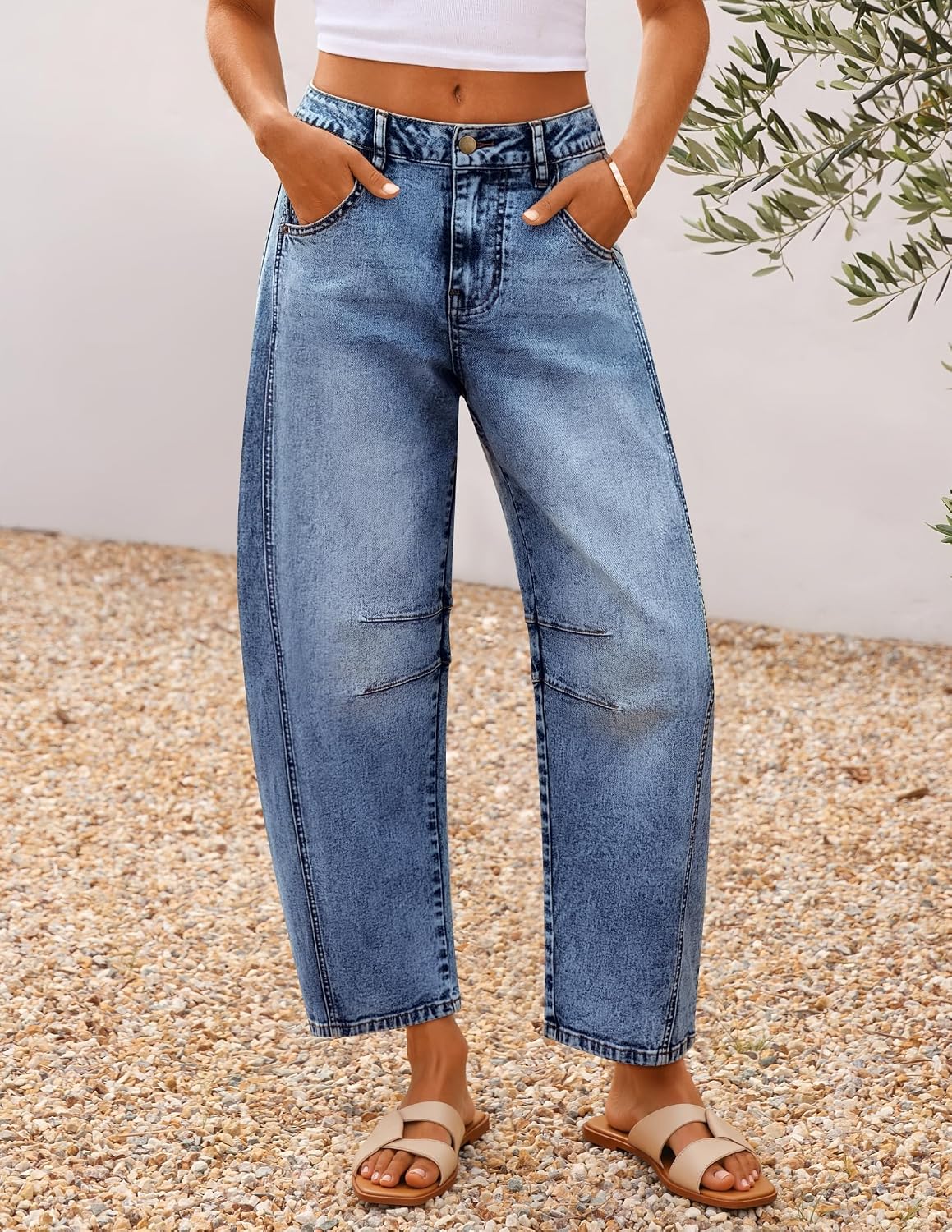 2026 Barrel Jeans for Women Trendy Wide Leg Pants