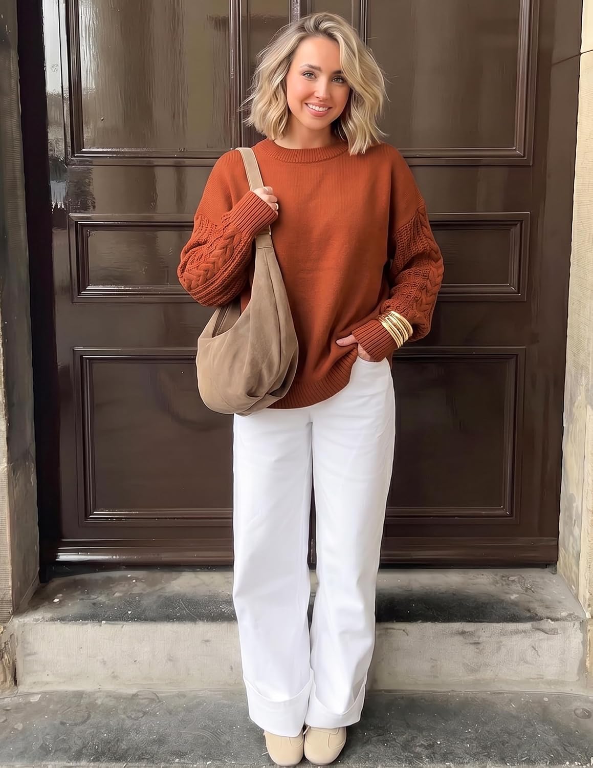 2026 Fall Sweaters for Women Cable Knit Oversized Outfits