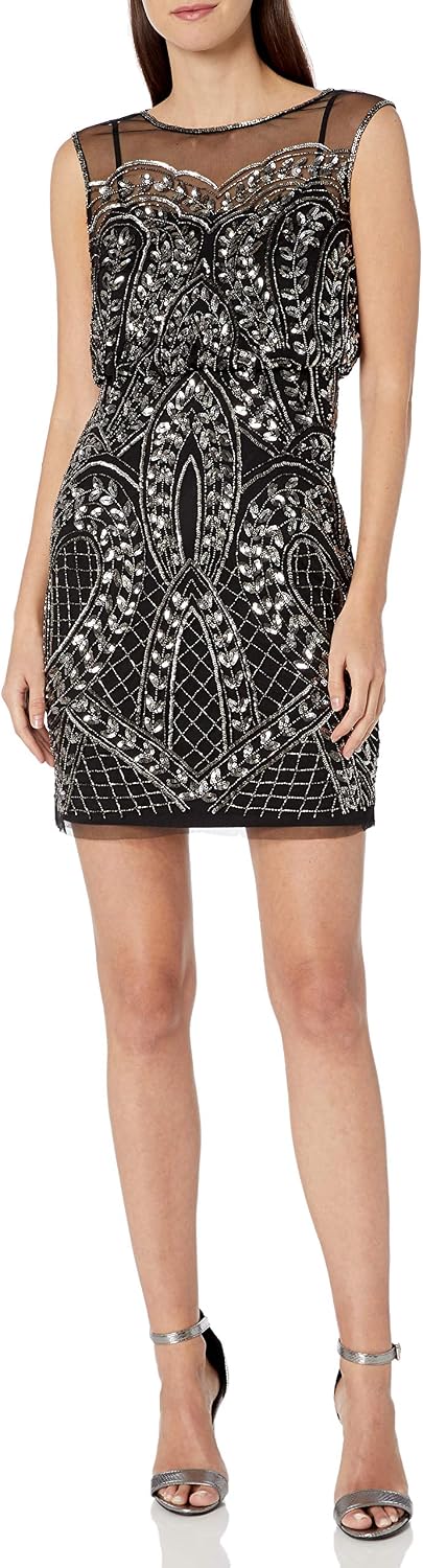 Adrianna Papell Beaded Short Dress