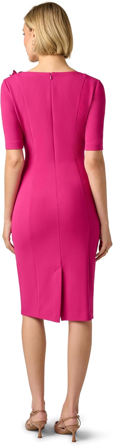 Adrianna Papell 3D Floral Crepe Midi Dress
