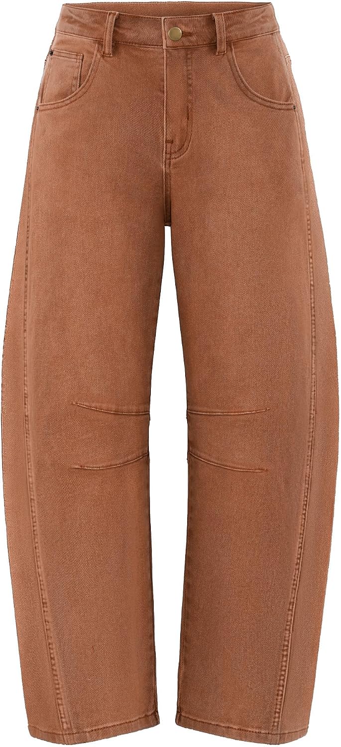 2026 Barrel Jeans for Women Trendy Wide Leg Pants